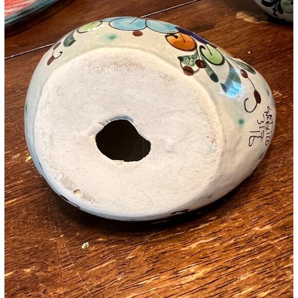 Hand-Painted Mexican Ceramic Bird Figurines Set Of 2 Vintage Floral Folk Art Déc - Picture 10 of 11